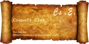 Csepeli Elek névjegykártya